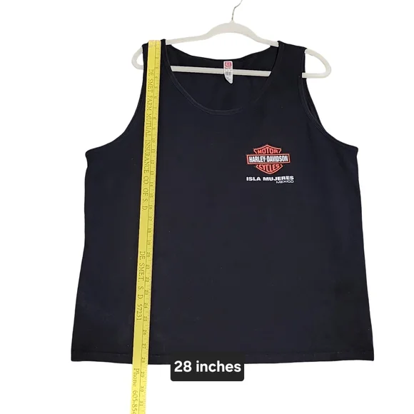 HARLEY DAVIDSON Mens Tank Top XL Black Biker Grunge Isla Mujeres Mexico - Picture 6 of 8